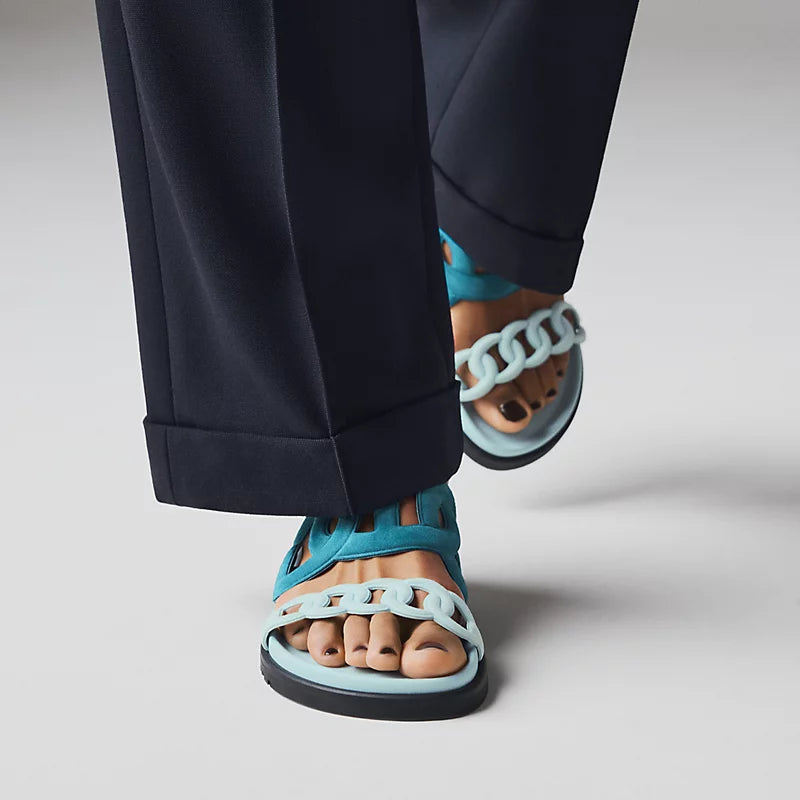 Hermés Extra Sandals Bleu Iroise / Bleu brume