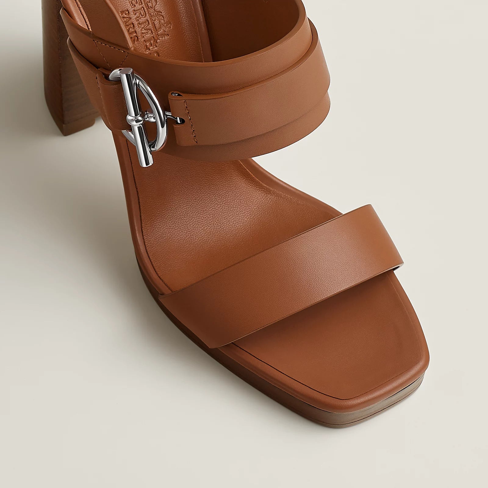 Hermès Keen 90 High Heel Sandal in Calfskin - Naturel