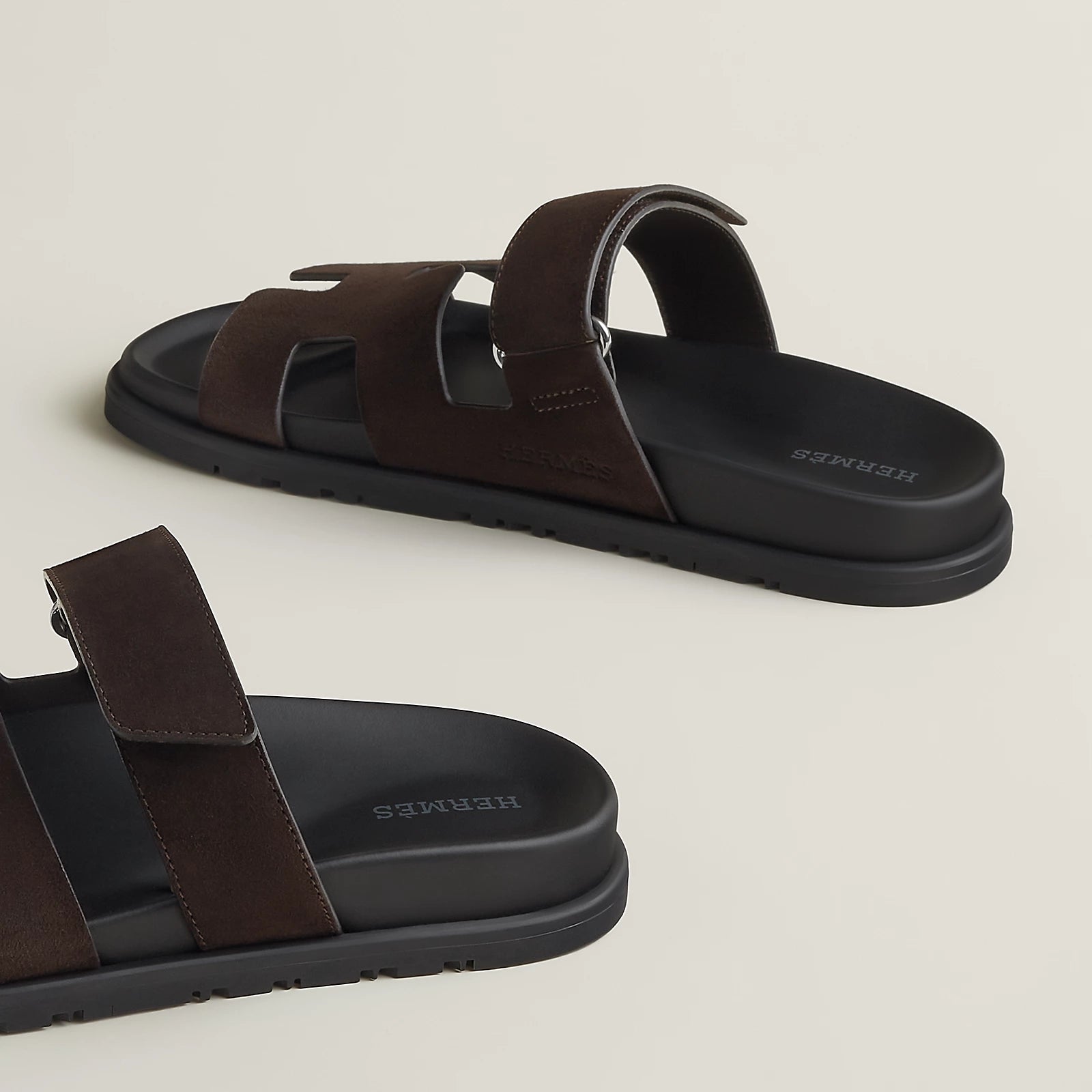 Hermès Chypre Sandals Marron Ébène