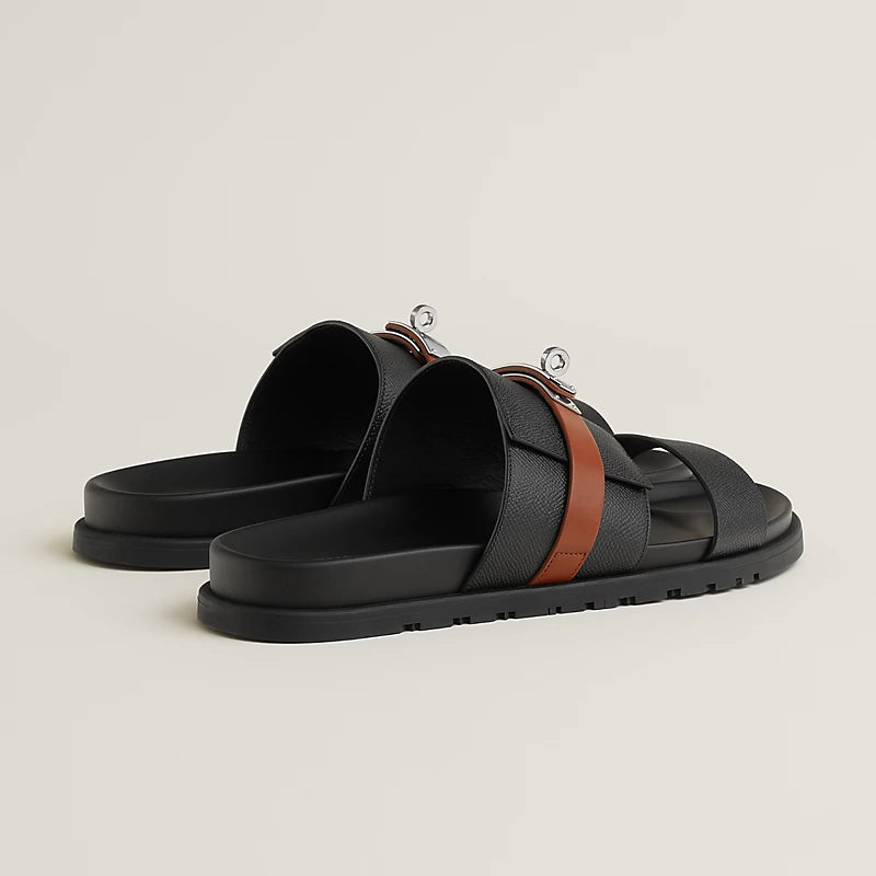 Hermès Jackson Sandal Noir / Naturel H
