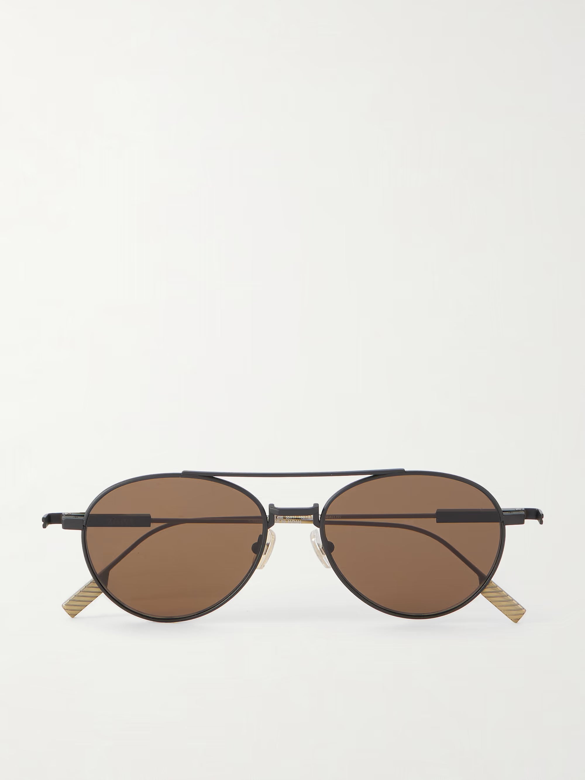 Zegna EyewearAviator-Style Two-Tone Titanium Sunglasses