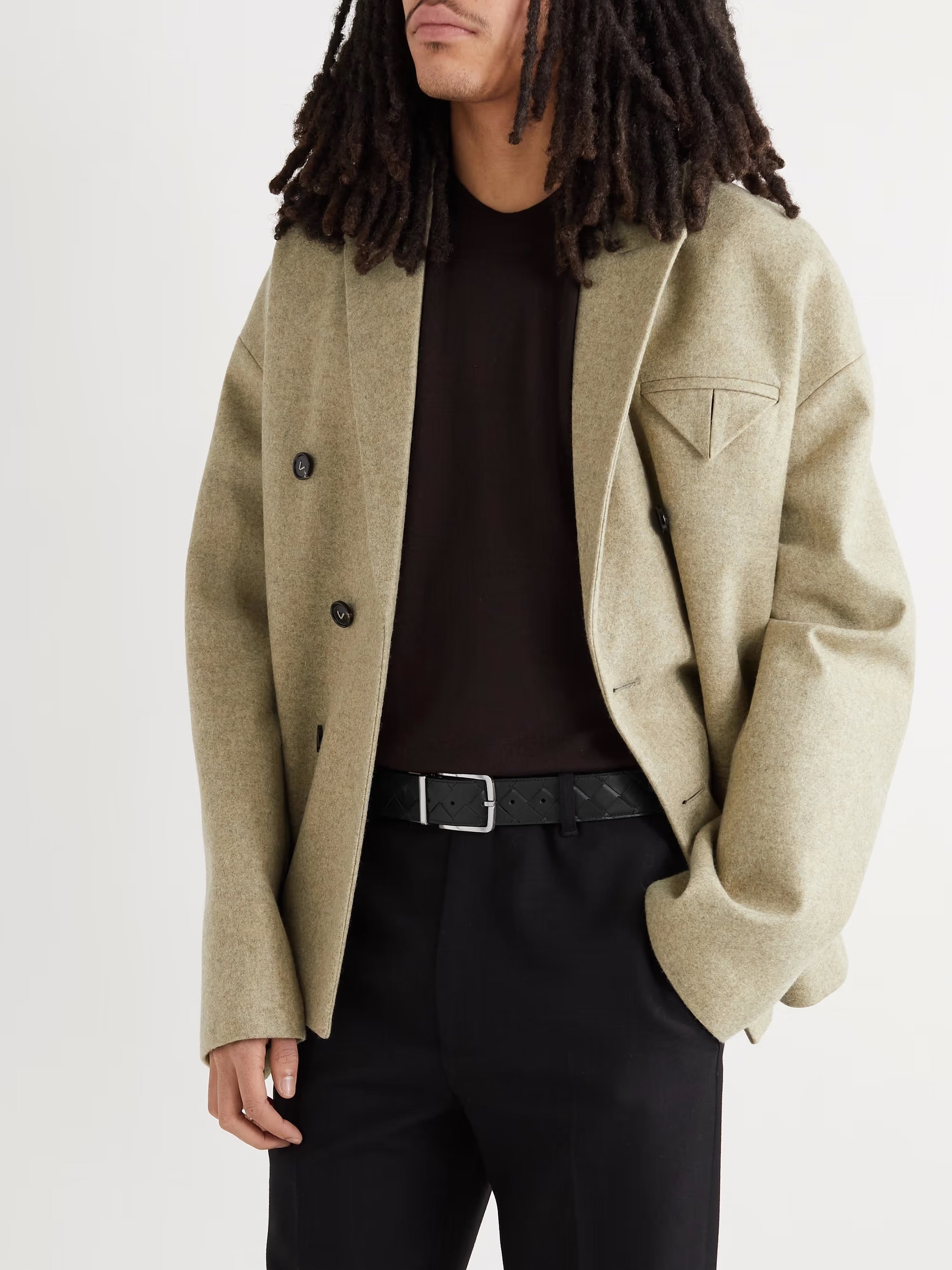 Bottega Veneta  4cm Reversible Intrecciato Leather Belt