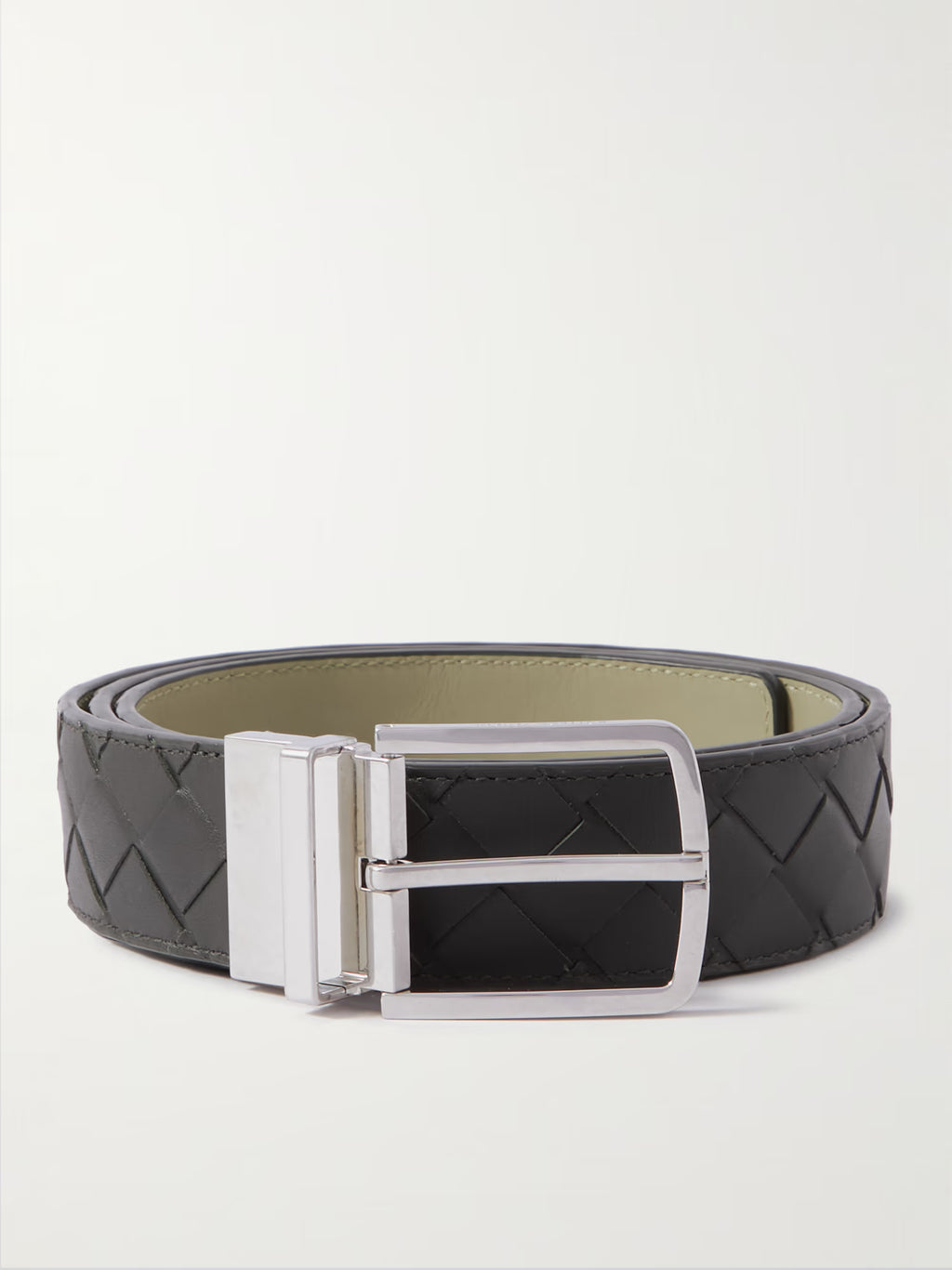 Bottega Veneta  3.5cm Reversible Intrecciato Leather Belt