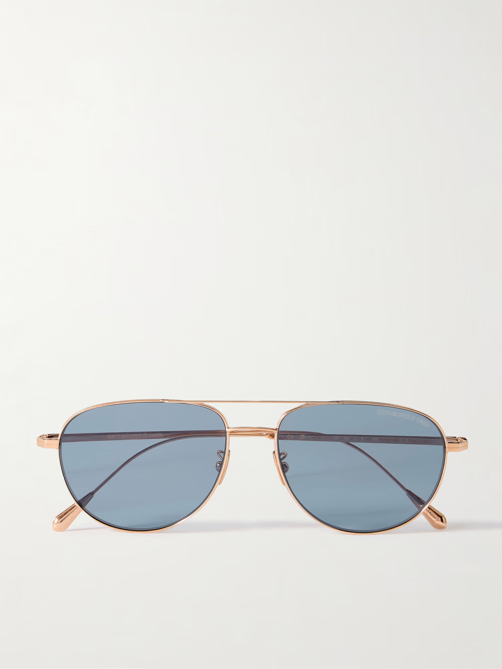 Cutler And Gross Aviator-Style Rose Gold-Plated Sunglasses