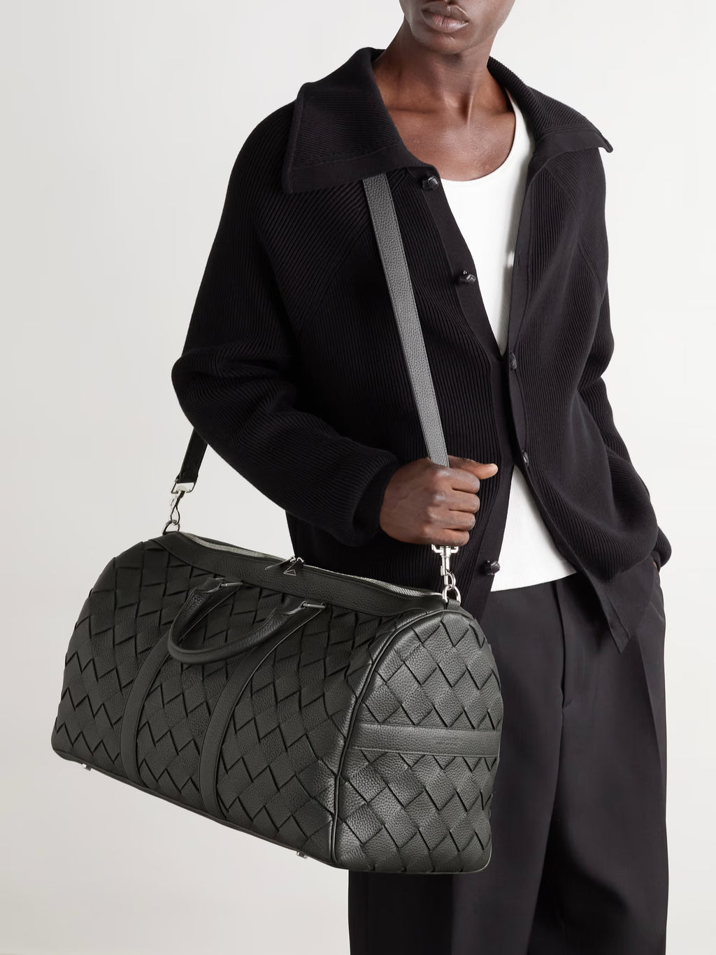 Bottega Veneta Intrecciato Full Grain Leather Duffle Bag