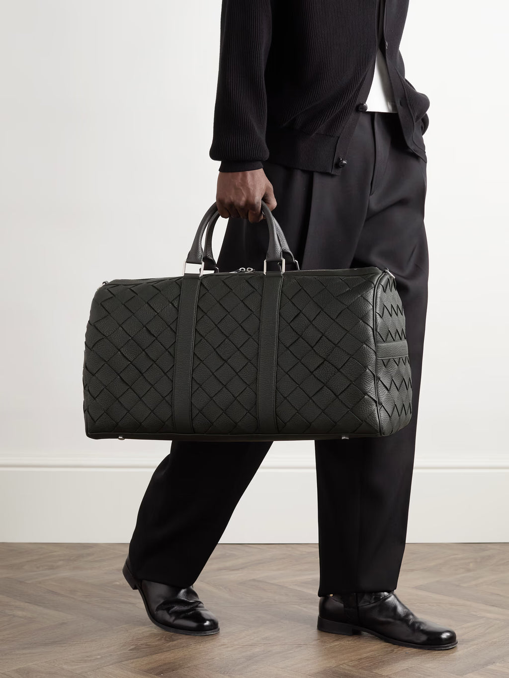 Bottega Veneta Intrecciato Full Grain Leather Duffle Bag