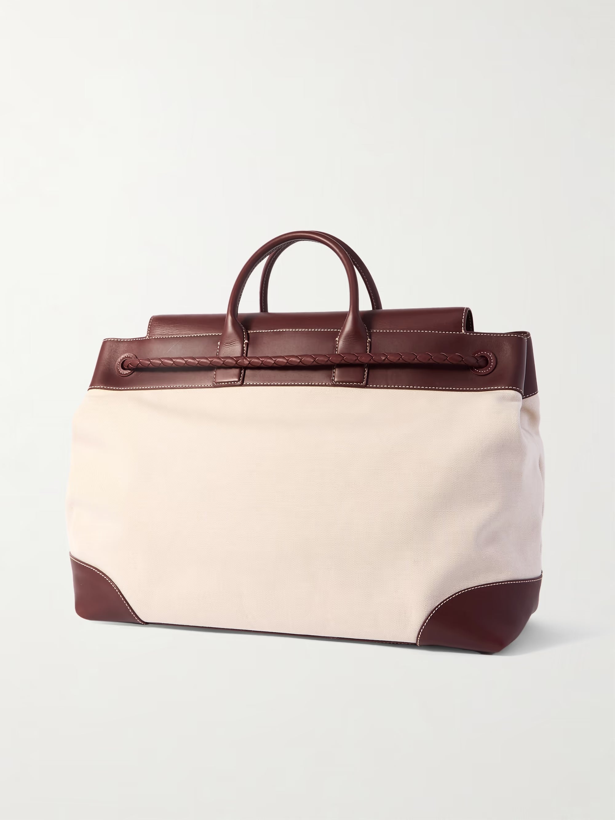 Bottega Veneta Andiamo maxi embellished leather-trimmed canvas tote