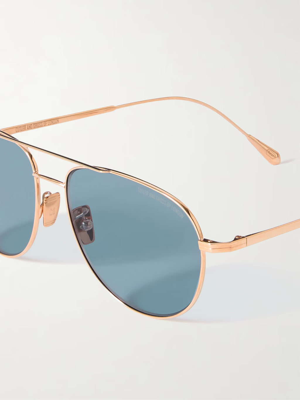 Cutler And Gross Aviator-Style Rose Gold-Plated Sunglasses