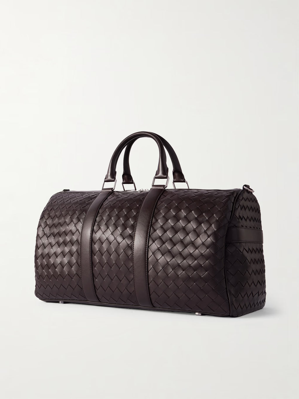 Bottega Veneta Intrecciato Leather Weekend Bag Brown