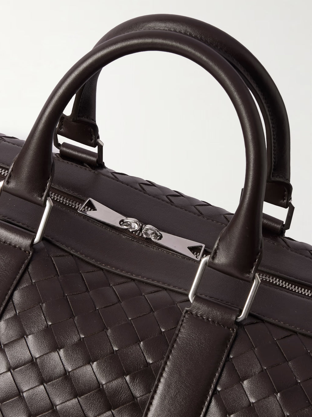 Bottega Veneta Intrecciato Leather Weekend Bag Brown