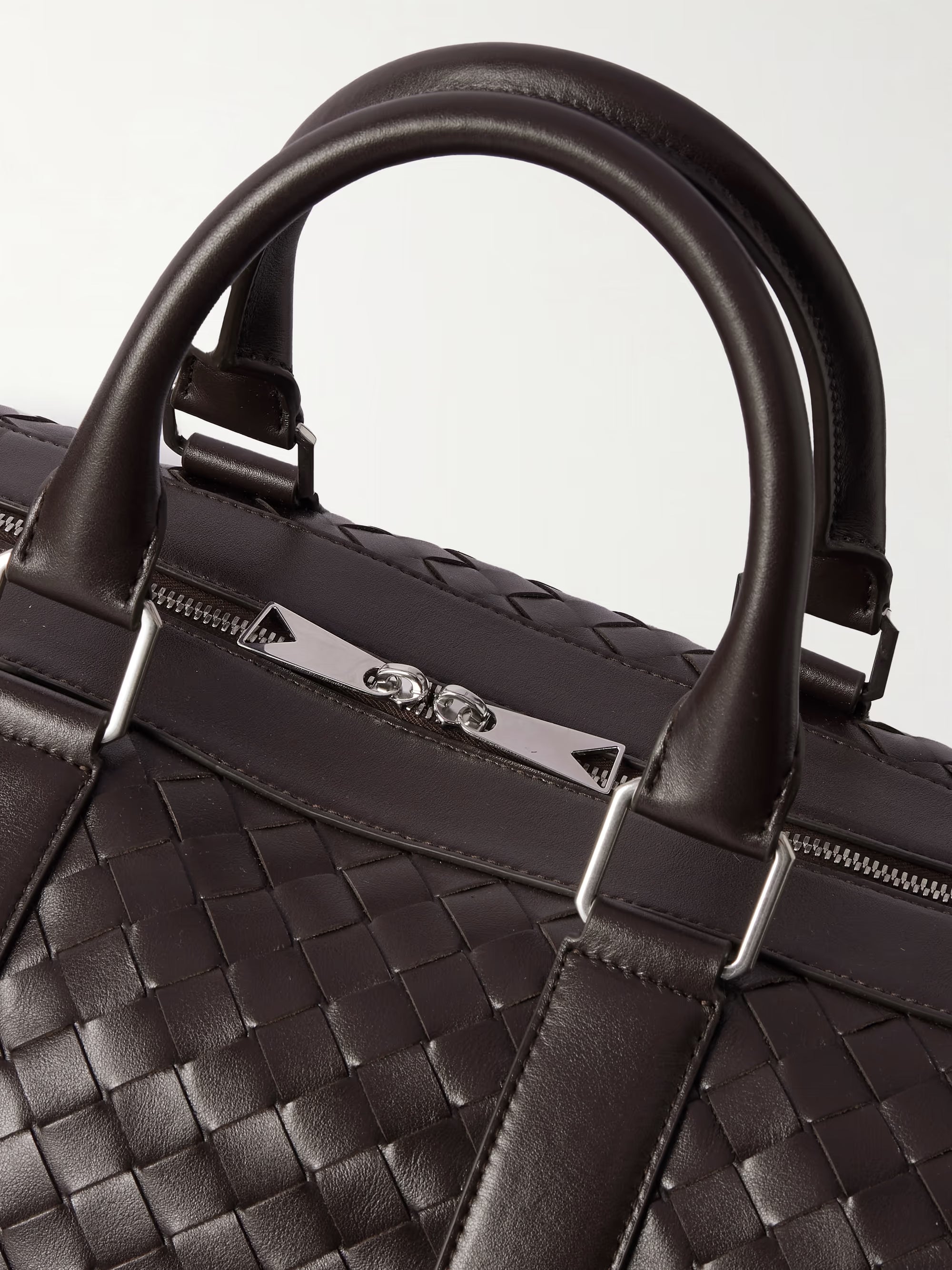 Bottega Veneta Intrecciato Leather Weekend Bag Brown