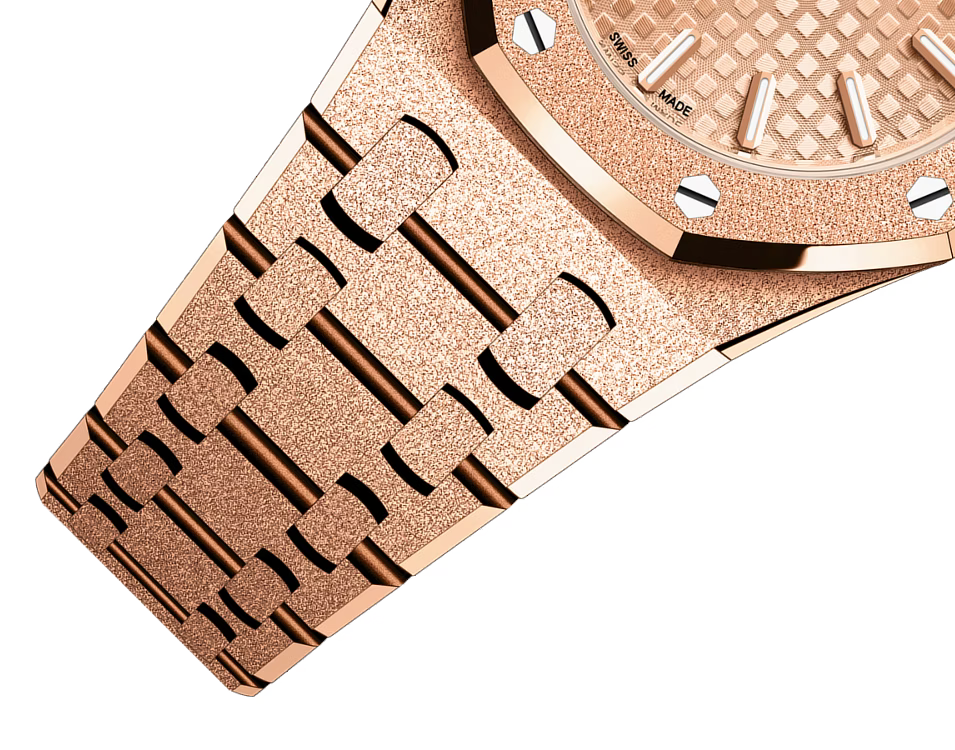 Audemars Piguet Royal Oak Mini Frosted Gold Quartz in Pink Gold Toned